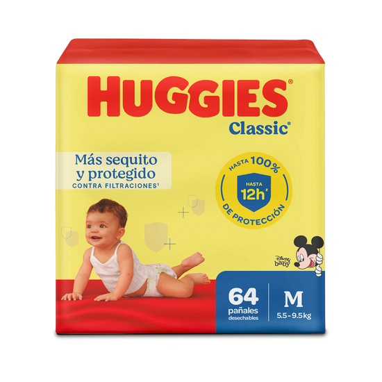 Pañales Huggies Classic Talla M - 66uds Q75.65
