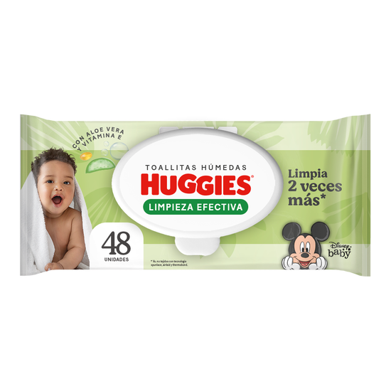 Toallitas Húmedas Huggies Limpieza Efectiva - 48uds Q12.50