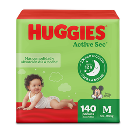 Pañales Huggies Active Sec Talla M - 144uds