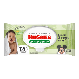 Toallitas Húmedas Huggies Limpieza Efectiva - 120uds Q23.00